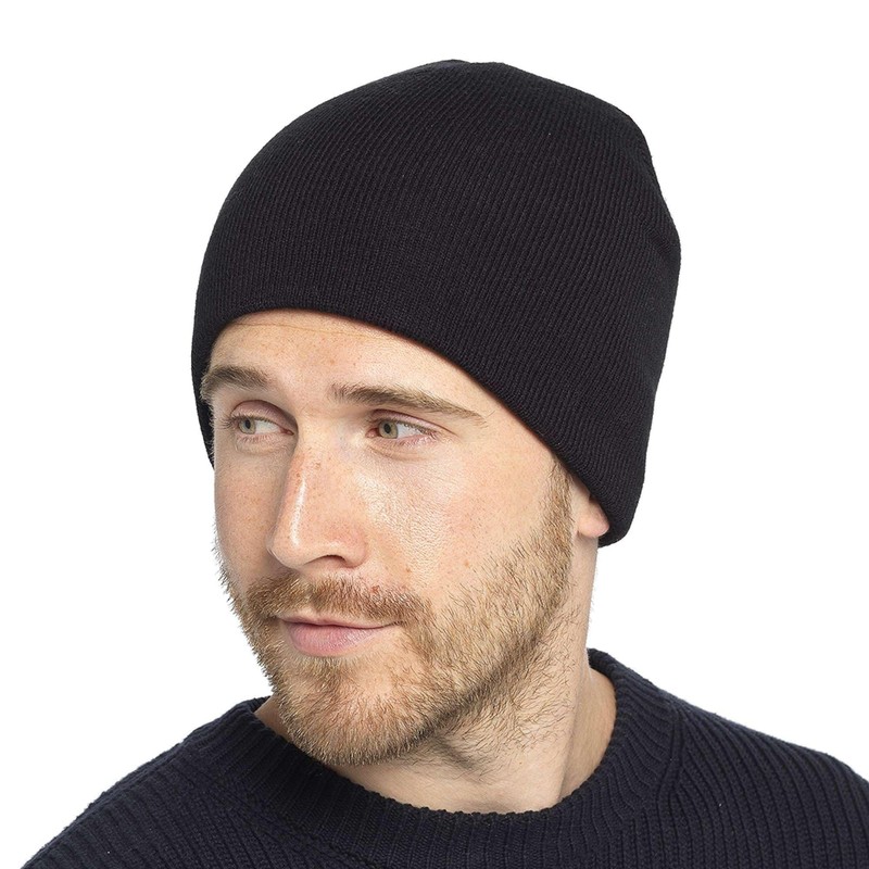 Thingimijigs Men's High Visibility/Black Reversible Knitted Beanie Hat Winter Hat