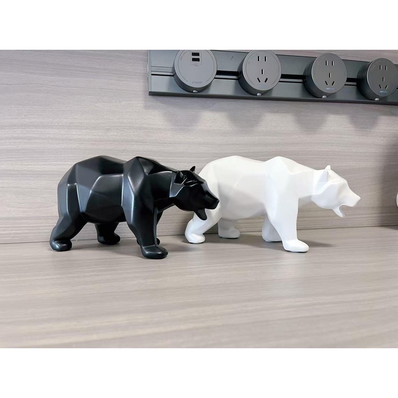 SMRTHMRT Abstract Geometric Sculptures,Creative Animals/Bear Statues Collectible Figurines for Home