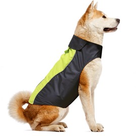 VIZPET Dog Raincoat Waterproof Lightweight & High Visibility Dog Coat Jacket for Small Medium Large Dogs (Green-XXXL)