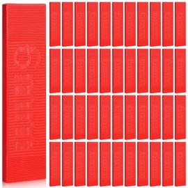 Geelin 200 Pcs 1/4 Inch Plastic Shims Flat Structural Tile Plastic Shim for Leveling 3/64 1/8 1/4 Inch Home Improvement Level Door Toilet Shim Windows Indoor Outdoor Use(red)