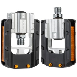 Folding Bike Pedals Universa, All Aluminum Alloy, 9/16'' with Reflective Strips, Bicycle Pedals Wide Flat Mountain Bike Pedals, Non-Slip Bike Pedals for Road Bike BMX Bike Beach Cruiser Bike