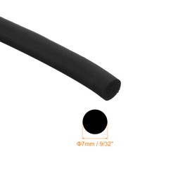 uxcell Foam Rubber Weather Seal Strip, 7mm(9/32") Diameter 10 Meters (32.81Ft) Long Round EPDM Rubber for DIY Gasket, Warehouse, Pads, Foam Tubing, Crafts