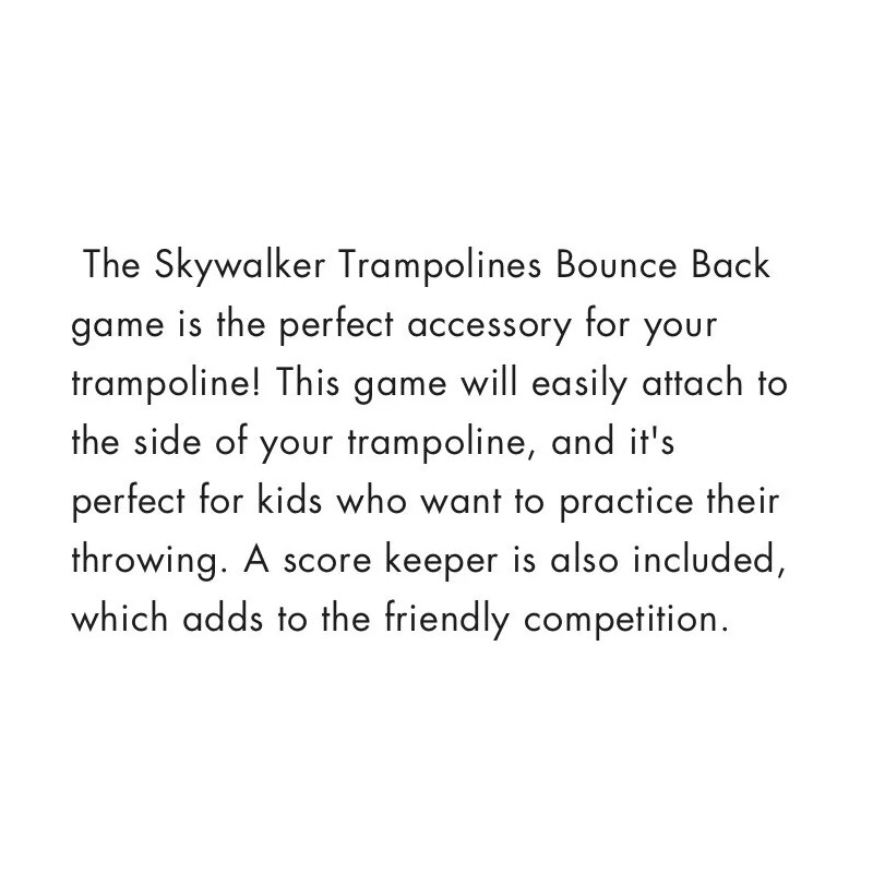 SkywalkerTrampolines Skywalker Trampoline Bounce Back Game Accessory