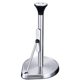 Dailyart Paper Towel Holder,Paper Towel Dispenser Stainless Steel Black Paper Towel Holder Stand Metal Paper Towel Rack Brushed with Tension Arm Heavy-Duty Non Slide,for Kitchen Countertop Pantry
