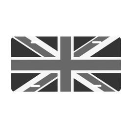 Gray White The United Kingdom Union Jack Flag Front License Plate Aluminum Decorative License Plates Funny Metal Car Plate 6"X12" Novelty Vanity Tag Cover with 4 Holes Car Decor Accessory