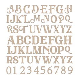 2 Inch 144 Pieces Wooden Letters & Numbers for Crafts Unfinished Wood Alphabet ABC & Numbers 0-9 for Wall Decor (Wooden Set 2)
