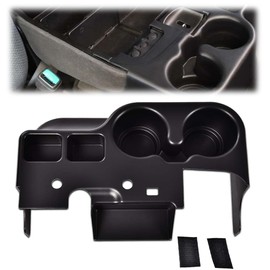 G-PLUS Truck Center Console Cup Holder Compatible with Ford Super Duty F250 F350 F450 1999 2000 2001, Black Cupholder