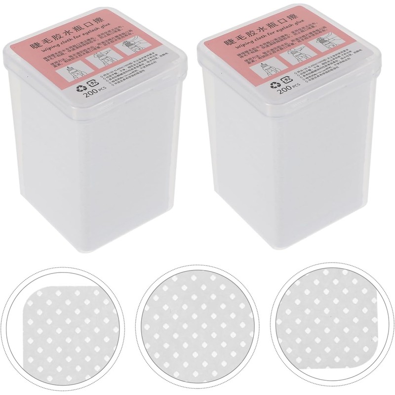 2piezas Toallitas de Limpieza para Pegamento de Pestañas, Profesionales para