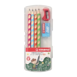 STABILO STABILO Easy Graph Starter Set 2B 4 Colors 1 Each Right Hand Triangle Holding Orthodontic Name Kids Toddler Boys Girls 4 Pcs LP0074 Blue Pink Orange Green