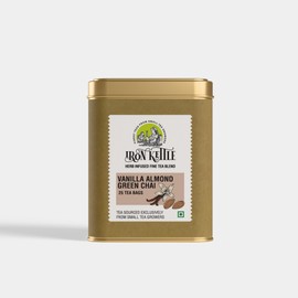Iron Kettle Vanilla Almond Green Tea | High Grown Green Tea bag blend of Almond, natural Vanilla & Almond extract | Sourced exclusively from small tea growers with high fine leaf count | 25 Tea bags