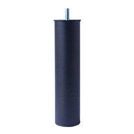 Piede Tondo per Rete Letto, Montaggio ad Avvitamento M10, Misura Diametro 6 cm x H 25 cm, Acciaio Nero