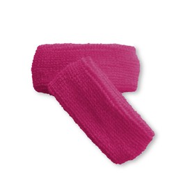Couver Unisex 1 inch Thin Cotton Terry Wrist sweatbands (1 Pair), HOT Pink