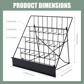 Book Signing Rack, Book Display Rack, Tabletop Magazine Display Rack, 4 Tiered Tabletop Cd Display, Comic Book Magazine Rack for Library Classroom Picture Literature Brochure 16.14" x 17.95" x 17.24"
