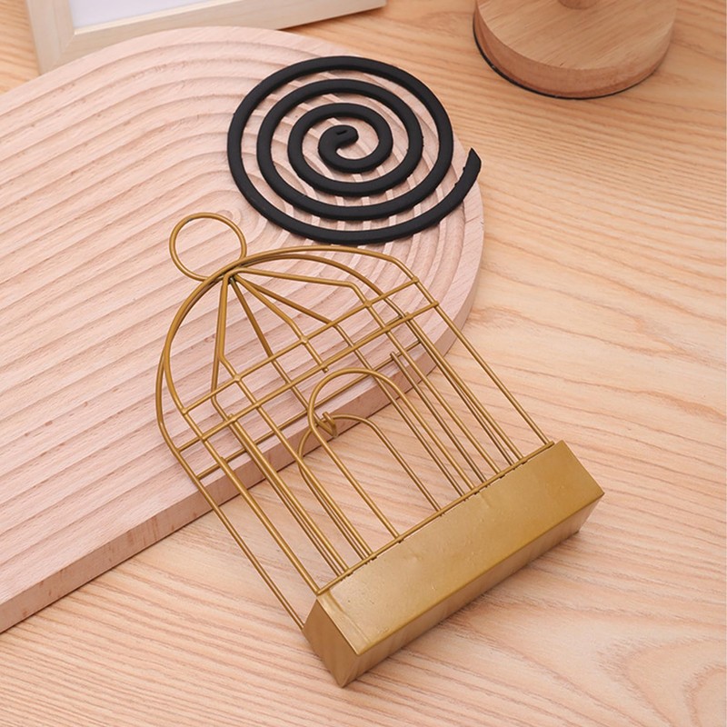 [Queen-b] 蚊取り線香 ホルダー 鳥かご型 虫除け 線香 おしゃれ 安全 線香立て ステンド