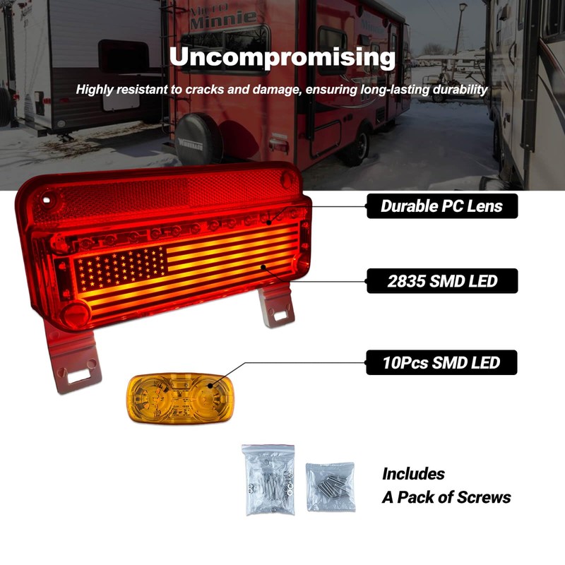 XtraGlow Camper RV Tail Lights Trailer LED Stop Turn Brake