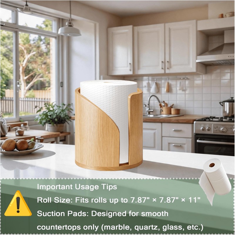 2026 Upgraded Extra Large Bucket-Shaped Solid Wood Countertop Paper Towel