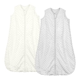 Mosebears Baby Sleeping Bag 1.5 Tog 2 pack All Year Round Baby Sleeping Bag with Soybean Fiber Cotton Sleeping Sack Various Sizes Autumn Winter Sleeping Blanket (Gray&White,S)
