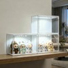 GUDEMAY Clear Acrylic Display Case with Light, Dustproof Stackable Showcase
