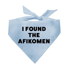 I Found The Afikomen Dog Bandana | 100% Cotton Adjustable Triangle | Made in USA | Passover | Jewish Holiday | Funny | Pesach | Baby Blue One Size (1231)