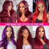 kocorose kocorose 99J Burgundy Lace Front Wigs Human Hair 5x5