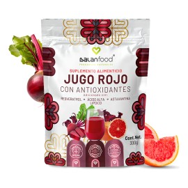 Jugo Rojo con Antioxidantes Resveratrol y Astaxantina - Sabor Frutos Rojos Bebida Saludable y Refrescante 100 Natural, Energizante y Rico en...       