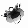 BUDUBIBI Fascinator Hat for Women, Mesh Veil Flower Feather Headband