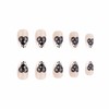 MERVF Medium Press on Nails Oval Fake Nails White Ombre