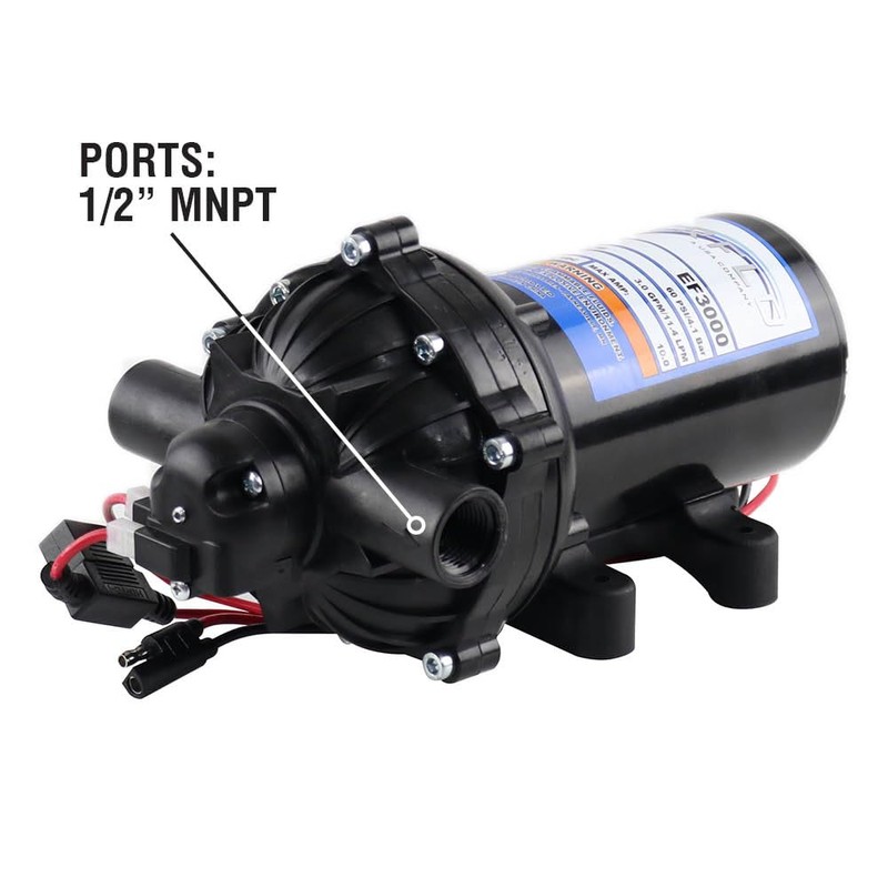 Everflo FBA_EF-3000-BOX EF3000 Diaphragm/Demand Water Transfer Pump 3.0 GPM 12V