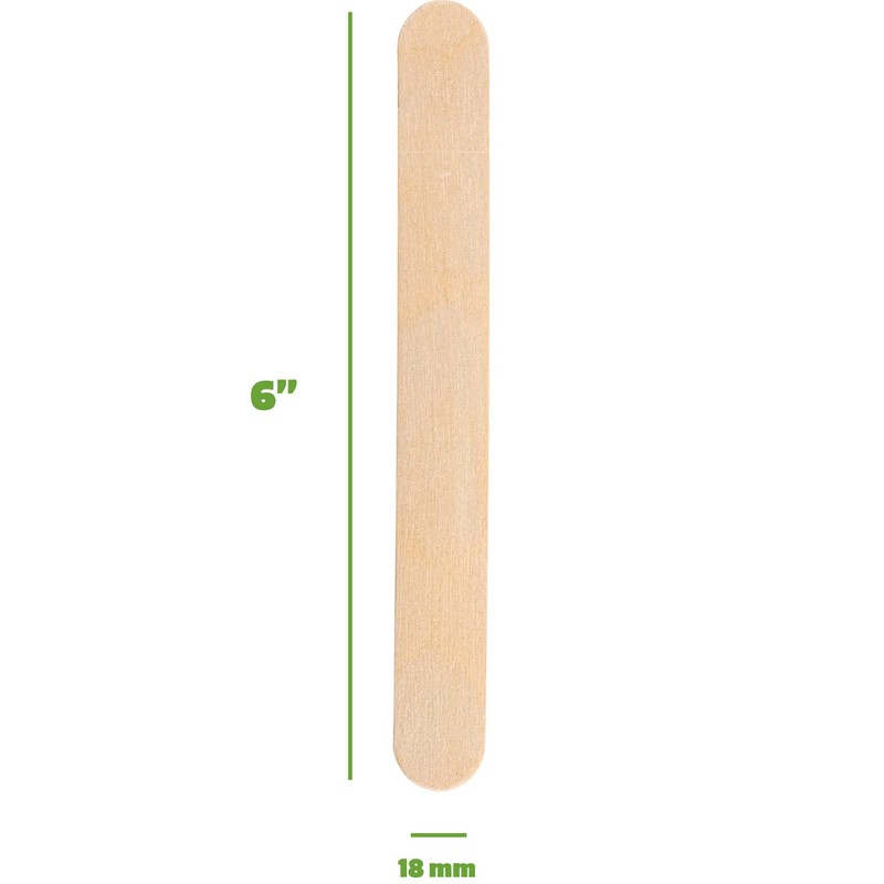 GUSTO [100 Count] Jumbo 6 Inch Wooden Multi-Purpose Popsicle Sticks,