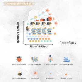 Insects and Flora Wall Decal, Flower Butterfly Wall Decor Stickers，Removable Bumblebee, Ladybug, Snail, Colorful Flower Art Stickers, Boy Girls Room Bedroom Daycare Playroom Decor.