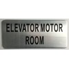 Elevator Motor Room Sign (Brush Aluminium, 3.5X8)-The Mont Argent Line.
