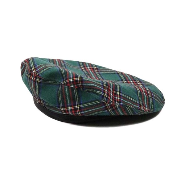 Women Winter Plaid French Beret Hat Tartan Check Artist Painter