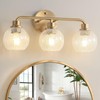 Watyo Bathroom Light Fixtures Gold Vanity Light 3 Light Wall