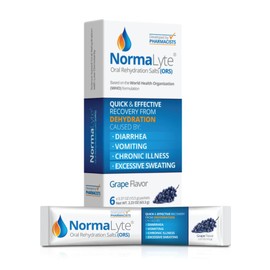 NormaLyte Oral Rehydration Salts- Pack of 6 (Grapes) |Energy Supplements, Electrolytes Packets, Hydration Sachet, Potassium Supplement, No Preservatives, Vegan, Dehydration