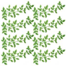 OIIKI 4 Pairs 3D Lace Forest Leaves Vine Patches Decoration, Green Sewing Embroidery Leaf Pattern Appliques, Natural Style Shoulder Collar Embellishment for Costume Crafts Trims