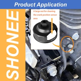 Shonee Oil Filter Wrench & 50PCS 11105 OiL Drain Plug O-Ring for harley, 76mm 14F Oil Filter Cap Removal Tool Socket for Davidson Motorcycle, Oil Change Kit