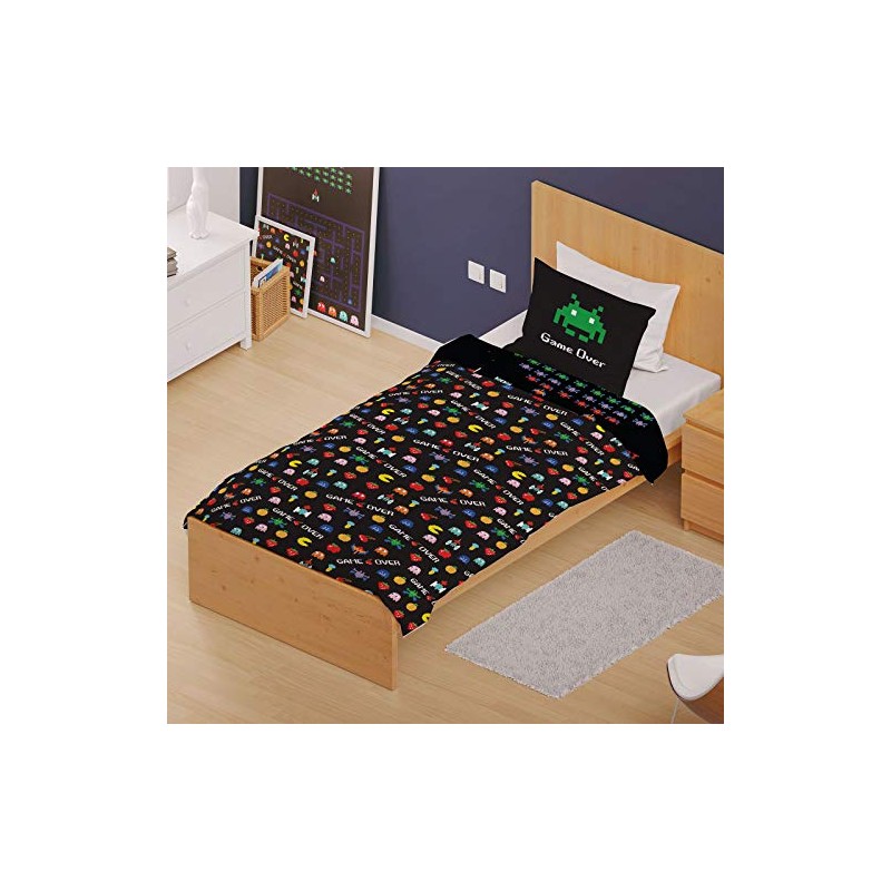 Retro Games Single/Double Duvet Cover Reversible Bedding Set Gaming (Single