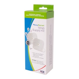 AccuRelief Universal TENS Unit Supply Kit - TENS Unit Pads and Lead Wires - for AccuRelief Single and Dual Channel TENS Devices and TENS Units with Snap Electrodes, 2 Count (Pack of 8) Electrodes.