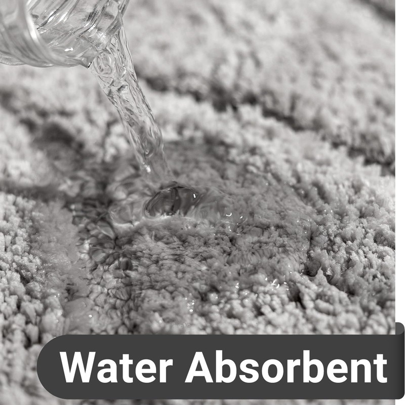 DEXDE Bathroom Rugs Mat Runner 24x60, Light Grey Bath Rugs