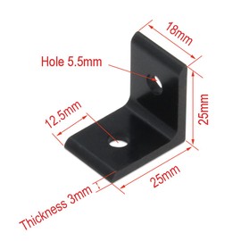 Befenybay 20 Pieces Black 2 Hole Inner Corner Connectors with 40 Pieces M5 Screws and 40 Pieces T Nuts for 6mm Slotted Aluminum Extrusion Profile 2020 Series