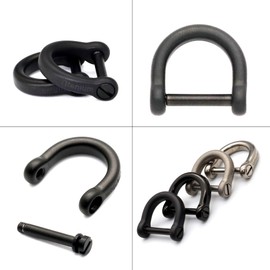 TUNUKE D-Ring, Titanium, Small, Mini, Screw-type, Screwdriver, Key Ring, Key Ring, Carabiner, Keys, Car, 2 x Matte Black