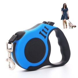 Retractable Lead for Dogs, 5 m Retractable Lead with Handle, for Small and Medium Dogs Under 15 kg, Blue