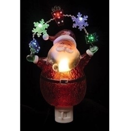 Roman Inc 7.7 Inch Santa with LED Night Lights Snowflake Present Icons