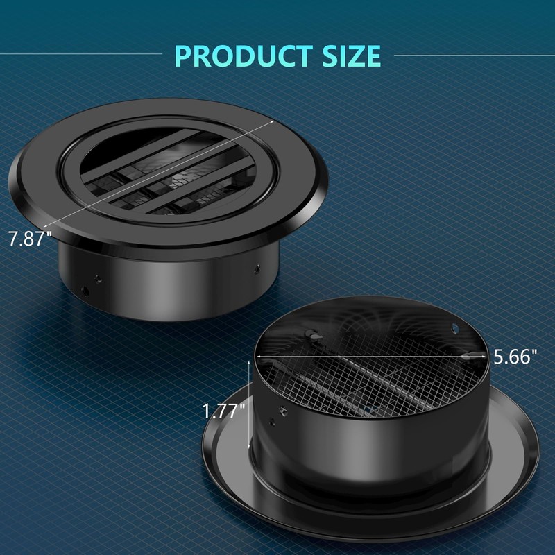 6 Inch Soffit Vent, HG Power Aluminium Alloy Louver Grille