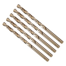 METALLIXITY 4.4mm Micro Drill Bit (#17) 5Pcs, 4341 High-Speed Steel Straight Shank 135° Gold for Drilling Low-to-medium Hardness Metal Copper Aluminum Plastic Wood