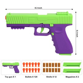 SYAMZZMS Toy Gun G Empty Shell Ejecting Fun Toy Soft Bullet Nerf Gun Fully Automatic Reloading Ideal Gifts for Boys Adults Christmas Birthday