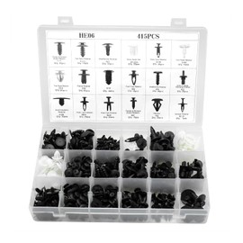 Woodzdon 415 Pcs Retainer Assortment Bumper Fascia Fender Shield Retainer Door Trim Panel Weatherstrip Retainer Screw Nylon Nut Hood Insulation Clip Push Type Retainer for Ford for Mercury for Lincoln