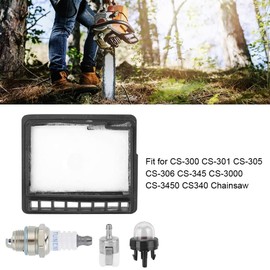 Fdit Chainsaw Air Filter Fuel Filter with Sparking Plug Primer Bulb for Echo CS-300 CS-301 CS-305 CS-306 CS-345 CS-3000 CS-3450 CS340 Chainsaw