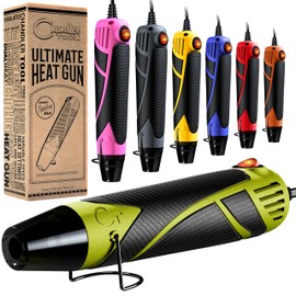Heat Gun for Crafting, Mini Dual Temp Hot Air Gun Tool for Epoxy Resin, Shrink Wrapping, Vinyl Wrap, Embossing, Electronics, Candle Making, Sublimation, Phone Repair & DIY (Green/Black)