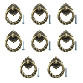 8 Pieces Traction Vintage Knobs Antique Bronze Furniture Knobs Suitable for Cabinets, Dressing Table, Furniture etc (Bronze)